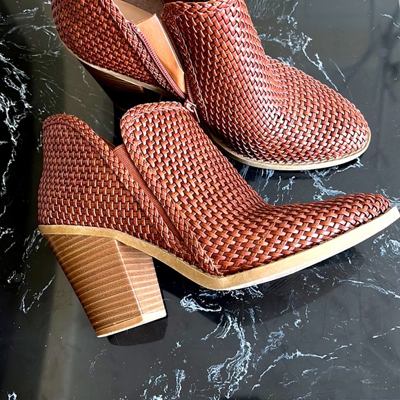🤎❤️👢Vintage Women’s ESPRIT Woven Cognac Kelsie Boots-8.5 - Picture 14 of 16